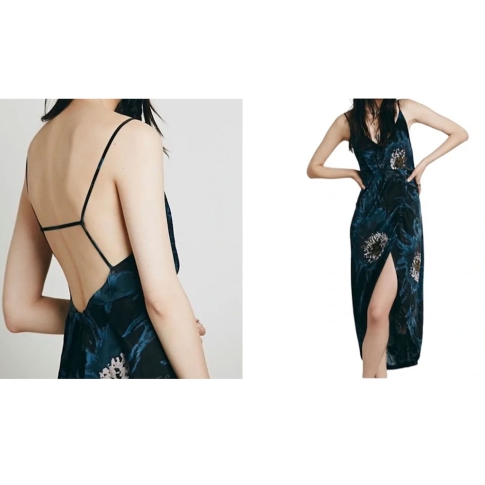 Free People Midnight Blue Floral Midi Dress